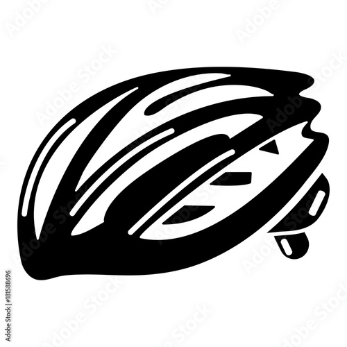 Bike helmet protection icon, simple black style