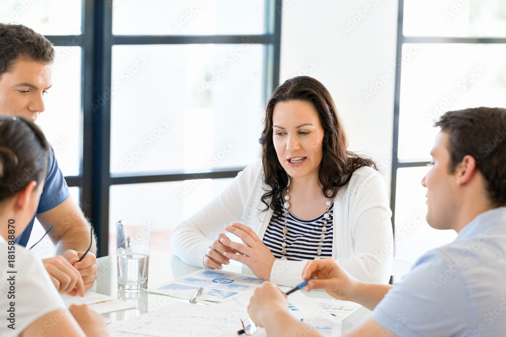 Fototapeta premium Image of business partners discussing documents and ideas