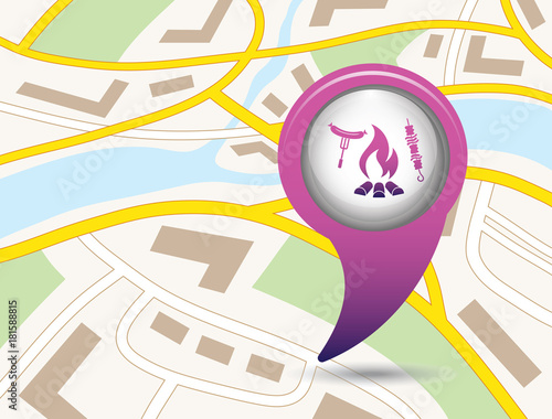 Grilled kebab and sausage icon