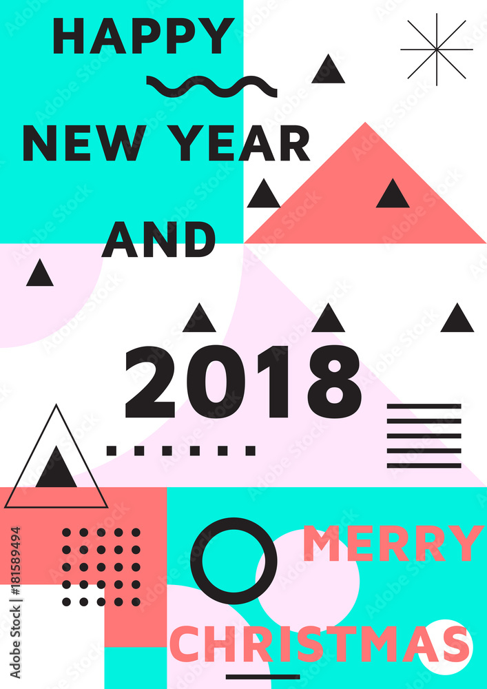 Bright festive New Year poster 