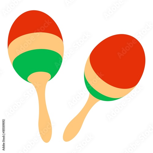 Maracas icon, isometric style