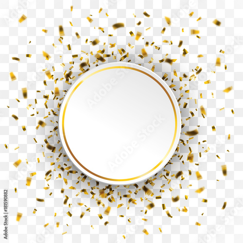 Golden Confetti Circle Transparent Background