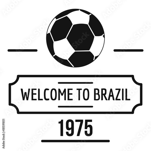 Brazil football logo, simple black style
