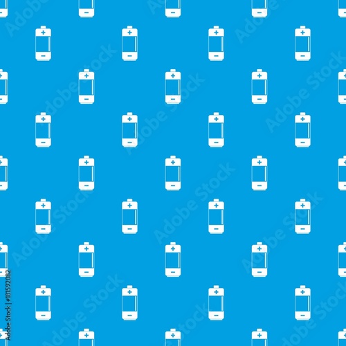 Alkaline battery pattern seamless blue