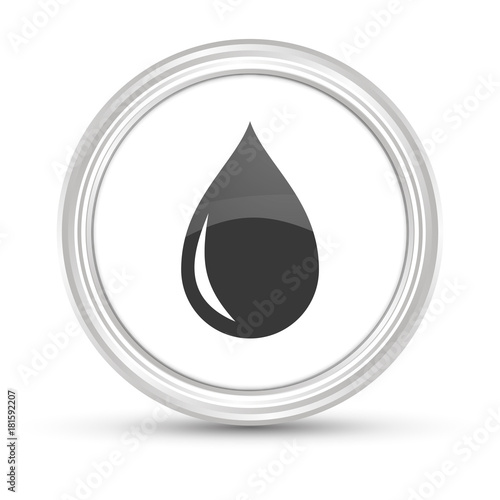 Weißer Button - Regentropfen