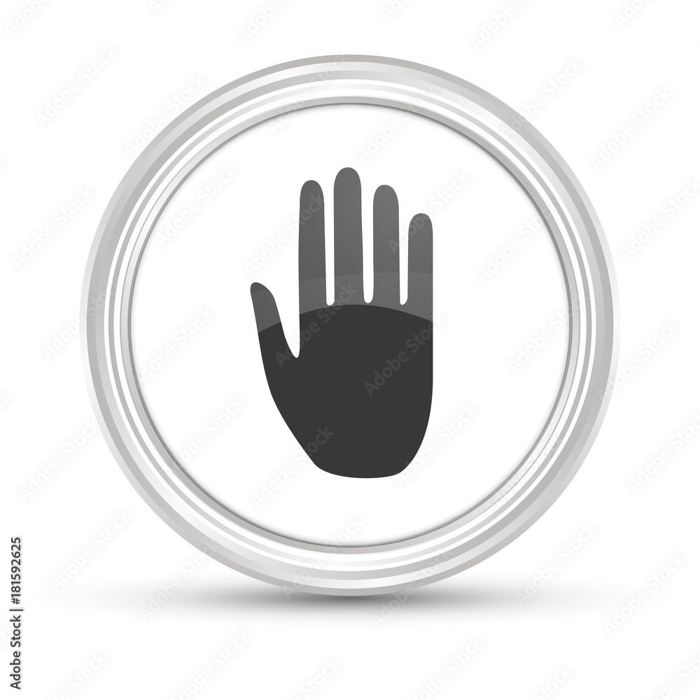Weißer Button - Handfläche - Stopp Weißer Button - Handfläche - Stopp