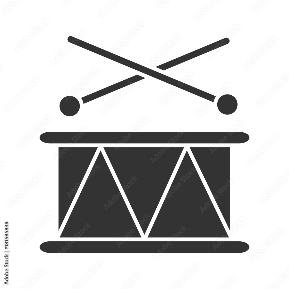 Toy drum glyph icon Toy drum glyph icon