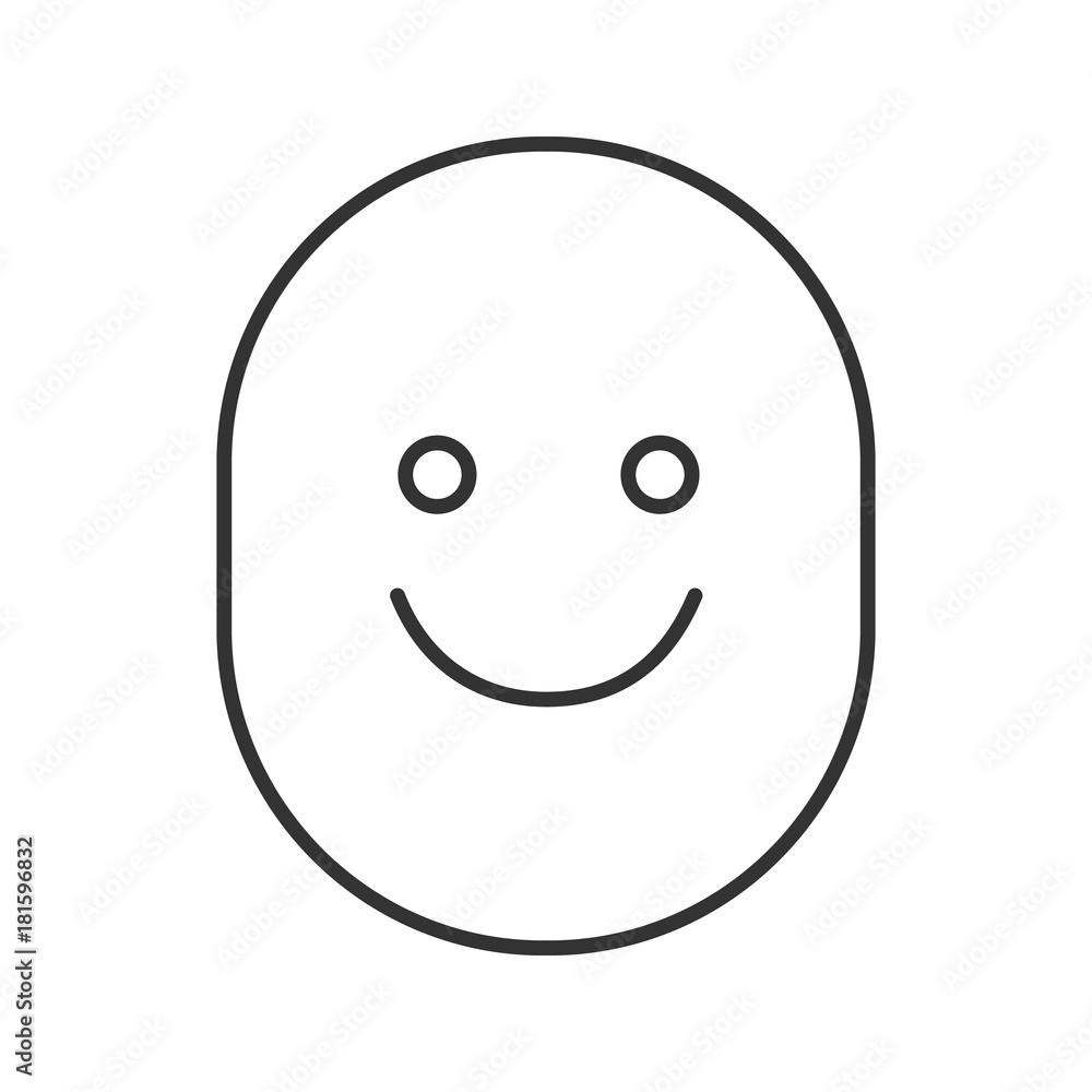 Happy and funny smile linear icon Happy and funny smile linear icon