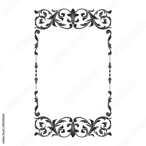 Classical baroque ornament vector 