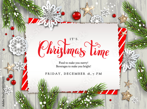 Holiday nature card invitation