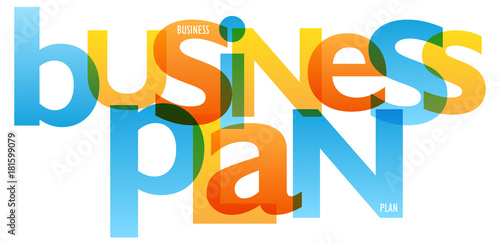 "BUSINESS PLAN" Colourful Vector Letters Icon 