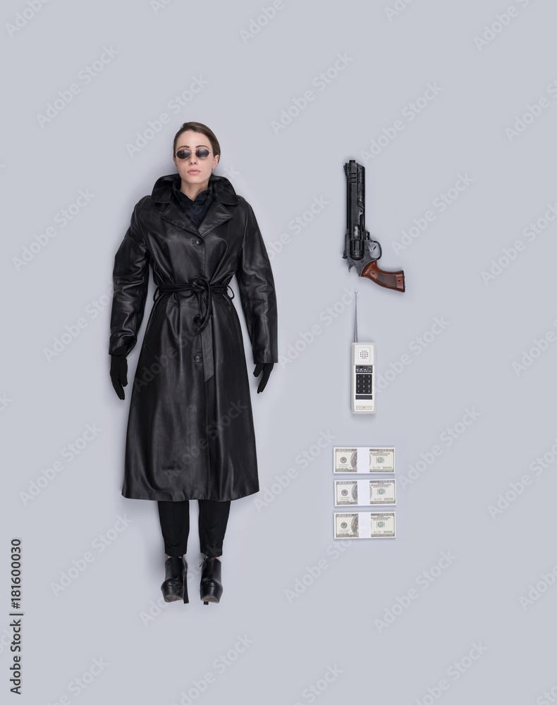 Lifelike female spy agent doll