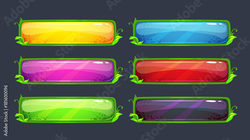 Cartoon colorful vector buttons