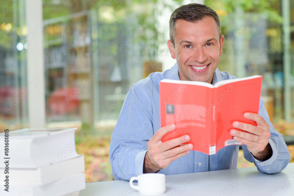 Portrait of man reading Portrait of man reading