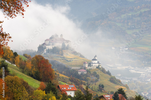 Sabbiona convent in Isarco valley.Europe, Italy, Trentino Alto Adige, Bolzano district, Isarco valley, photo