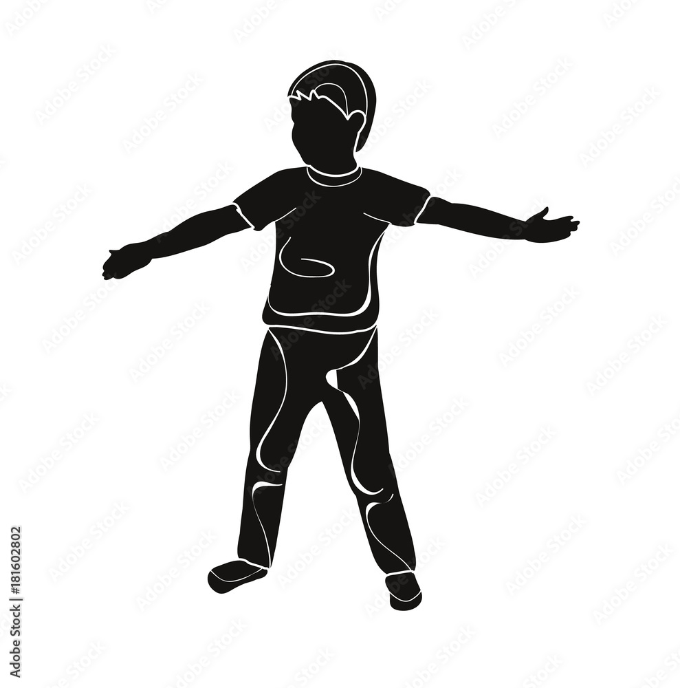 silhouette playing little boy silhouette playing little boy