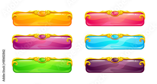 Beautiful colorful long horizontal buttons
