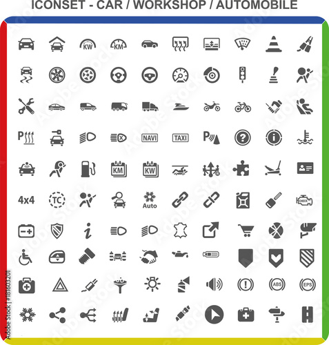 Iconset Piktogramme - Car Workshop Automobile