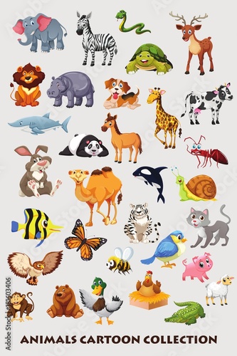 Animals cartoon collection for kids. © MrThossapol