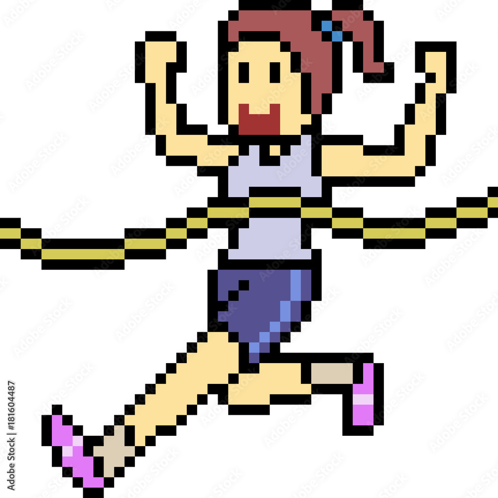 vector pixel art running sport vector pixel art running sport