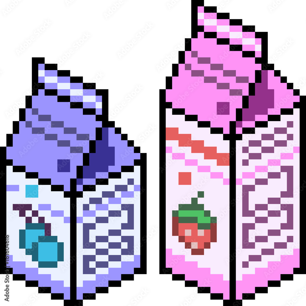 Fototapeta premium vector pixel art juice package
