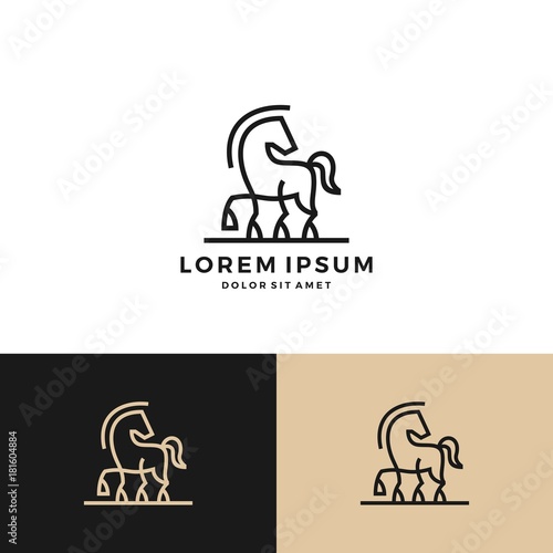 horse logo vector icon line art outline download