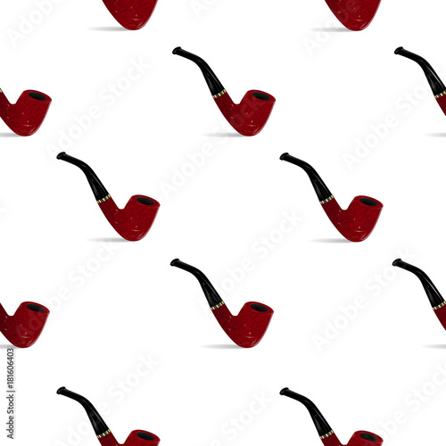 Seamless pattern with smoking pipes on a white background.