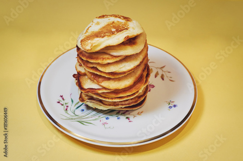 pancakes on a white plate