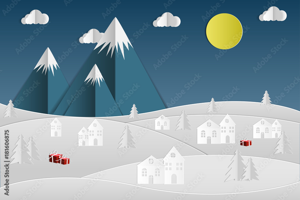 paper art of Christmas and happy new year with celebrate. paper art of Christmas and happy new year with celebrate.