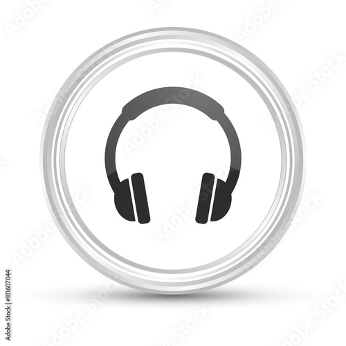 Weißer Button - Kopfhörer