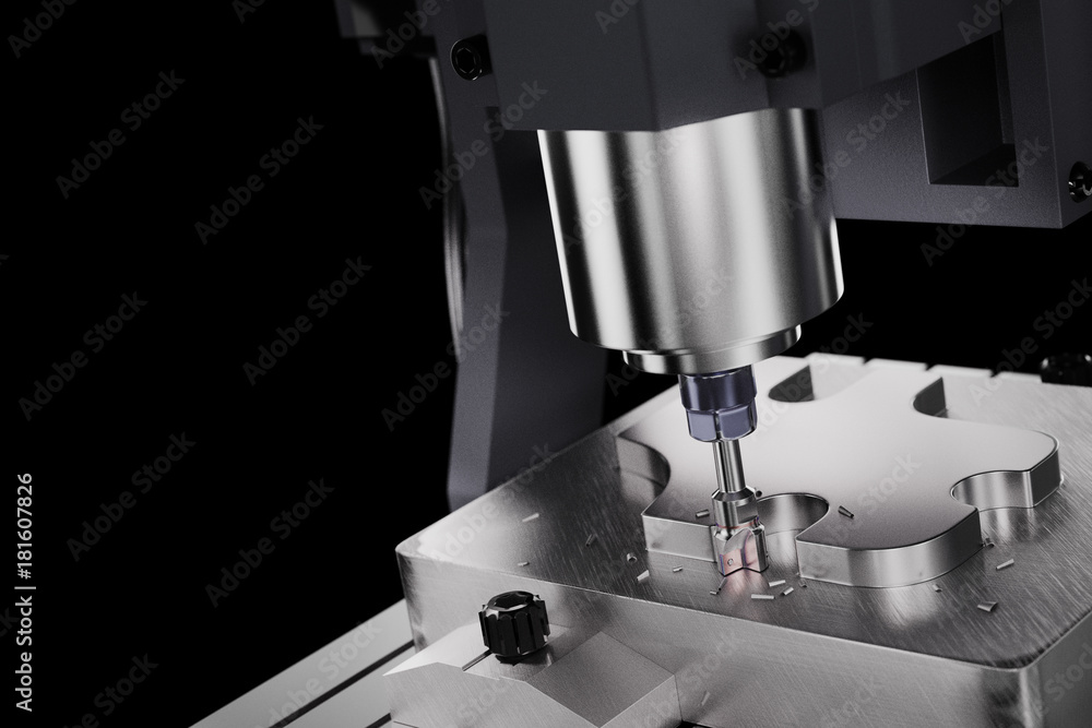 CNC Milling Machine. Industrial Concept. 3D illustration CNC Milling Machine. Industrial Concept. 3D illustration
