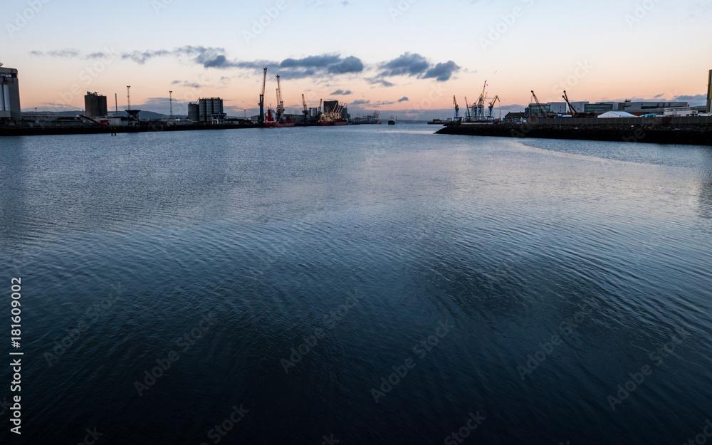 Belfast Docks at dusk