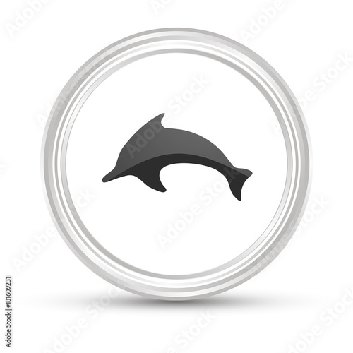 Weißer Button - Delfin