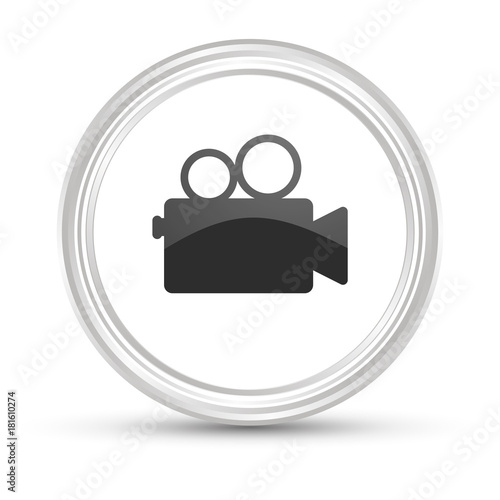 Weißer Button - Filmkamera - Filmproduktion