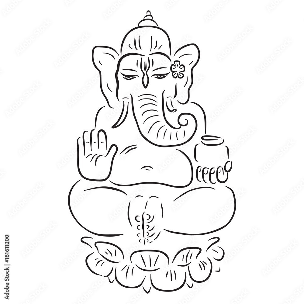 Fototapeta premium Ganapati Meditation in lotus pose