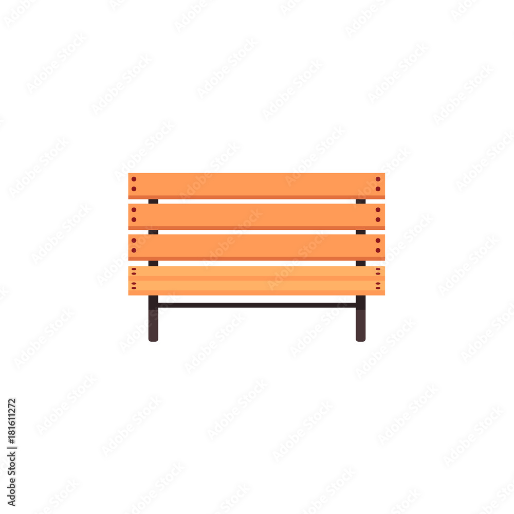 vector flat cartoon style urban cityscape object - wooden park outdoor bench. Isolated illustration on a white background. vector flat cartoon style urban cityscape object - wooden park outdoor bench. Isolated illustration on a white background.