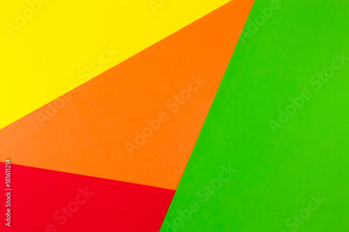 Yellow, red, green and orange color paper background