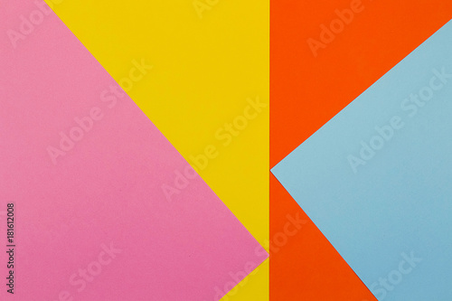 Yellow, blue, purple and orange color paper background