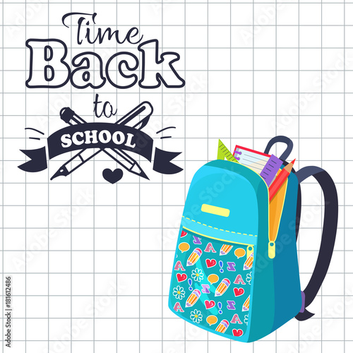 Time Back to School Poster Rucksack on Leaflet