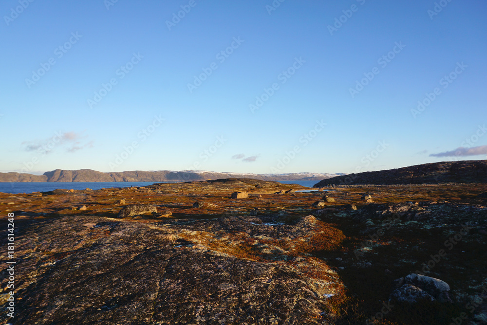 Tundra landscape at Barents Sea in Teriberka , Murmansk,