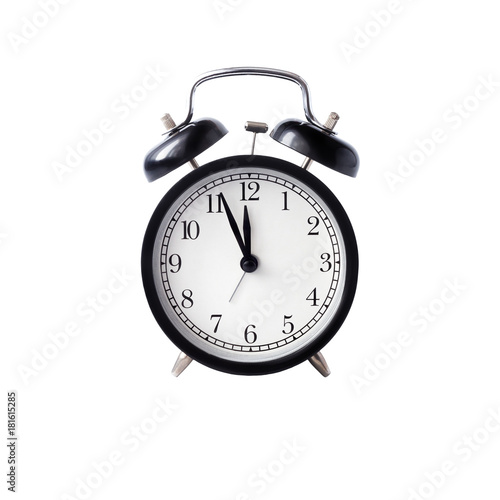 black alarm clock with white dial