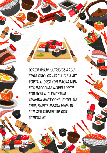 Japan food  seafood sushi banner template design
