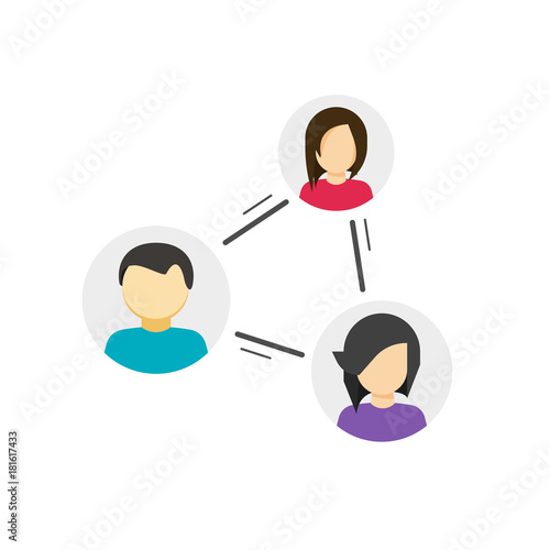 Collaborate or share links between community vector icon, concept of peer or link between social people, persons relation circle, group communication or connection, collaboration network, relationship