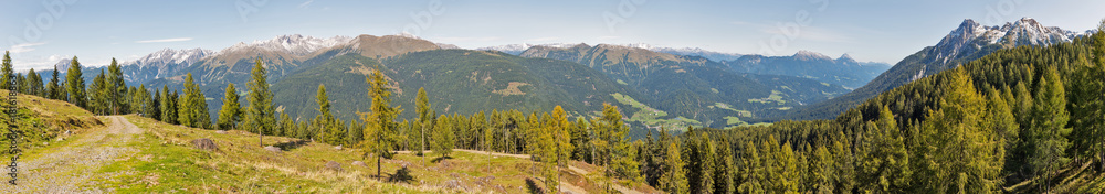 Alpine landscape panorama in Western Carinthia, Austria.