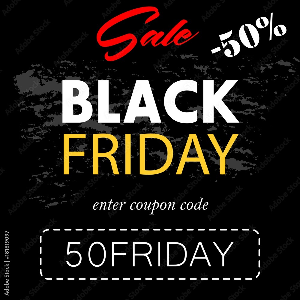 Black Friday coupon code banner, flyer