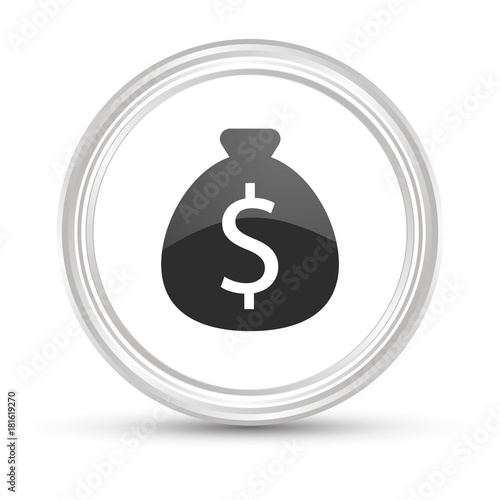 Weißer Button - Geldsack Dollar