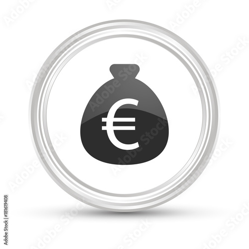 Weißer Button - Geldsack Euro