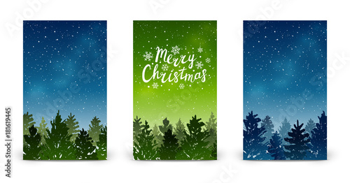 Set of 240 x 400 vertical banners with Christmas trees