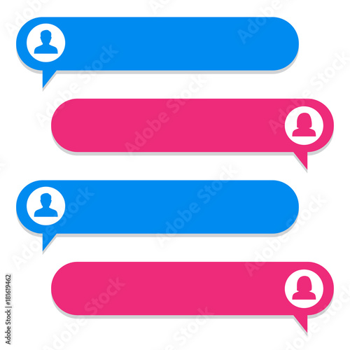 Chat bubble, chat dialog on white background. Vector illustration photo