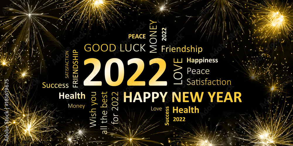 Happy new Year 2022 Glückwunschkarte für Silvester Stock-Illustration |  Adobe Stock